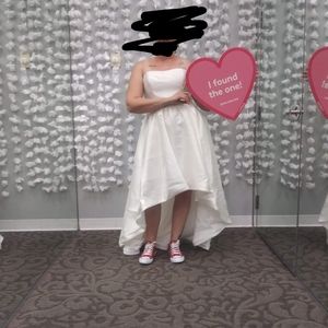 High low white wedding dress